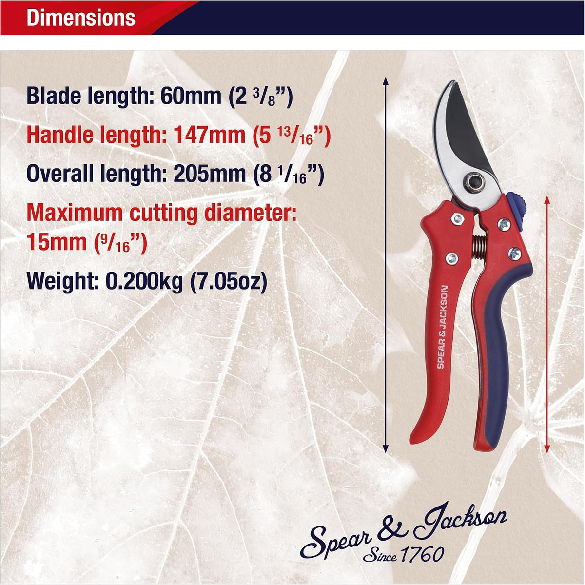 7158AS Razorsharp Advantage Anvil Pruning Shears, Pruner, Multicoloured