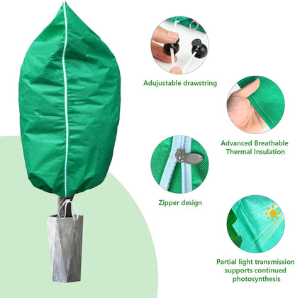 2 Pack 95"x95" Plant Covers with Zipper and Drawstring