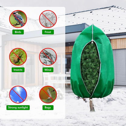 2 Pack 95"x95" Plant Covers with Zipper and Drawstring