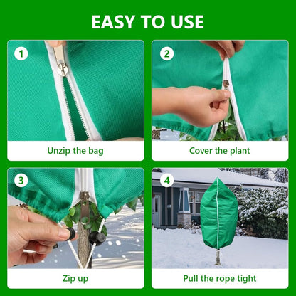 2 Pack 95"x95" Plant Covers with Zipper and Drawstring