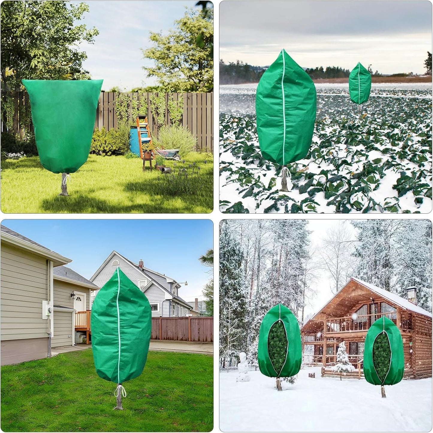 2 Pack 95"x95" Plant Covers with Zipper and Drawstring