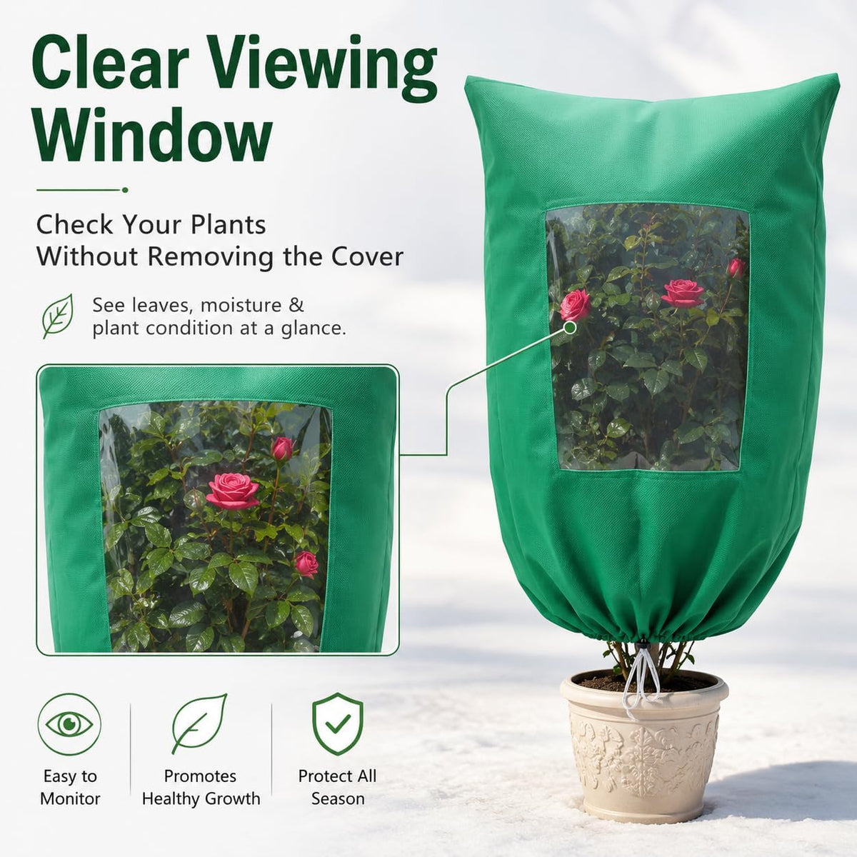 2 Pack 95"x95" Plant Covers with Zipper and Drawstring