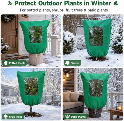 2 Pack 95"x95" Plant Covers with Zipper and Drawstring