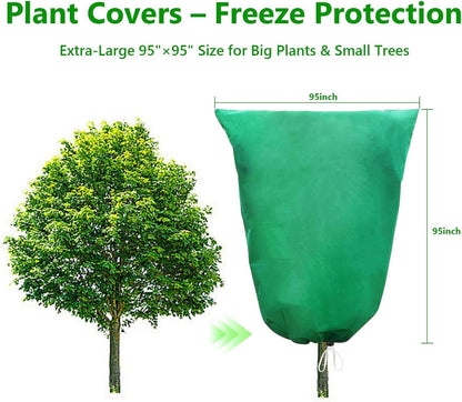 2 Pack 95"x95" Plant Covers with Zipper and Drawstring