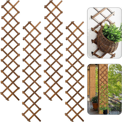 2Pcs 13x78 Expandable Wood Wall Trellis for Climbing Plants Outdoor/Indoor