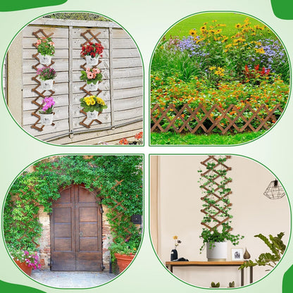 2Pcs 13x78 Expandable Wood Wall Trellis for Climbing Plants Outdoor/Indoor