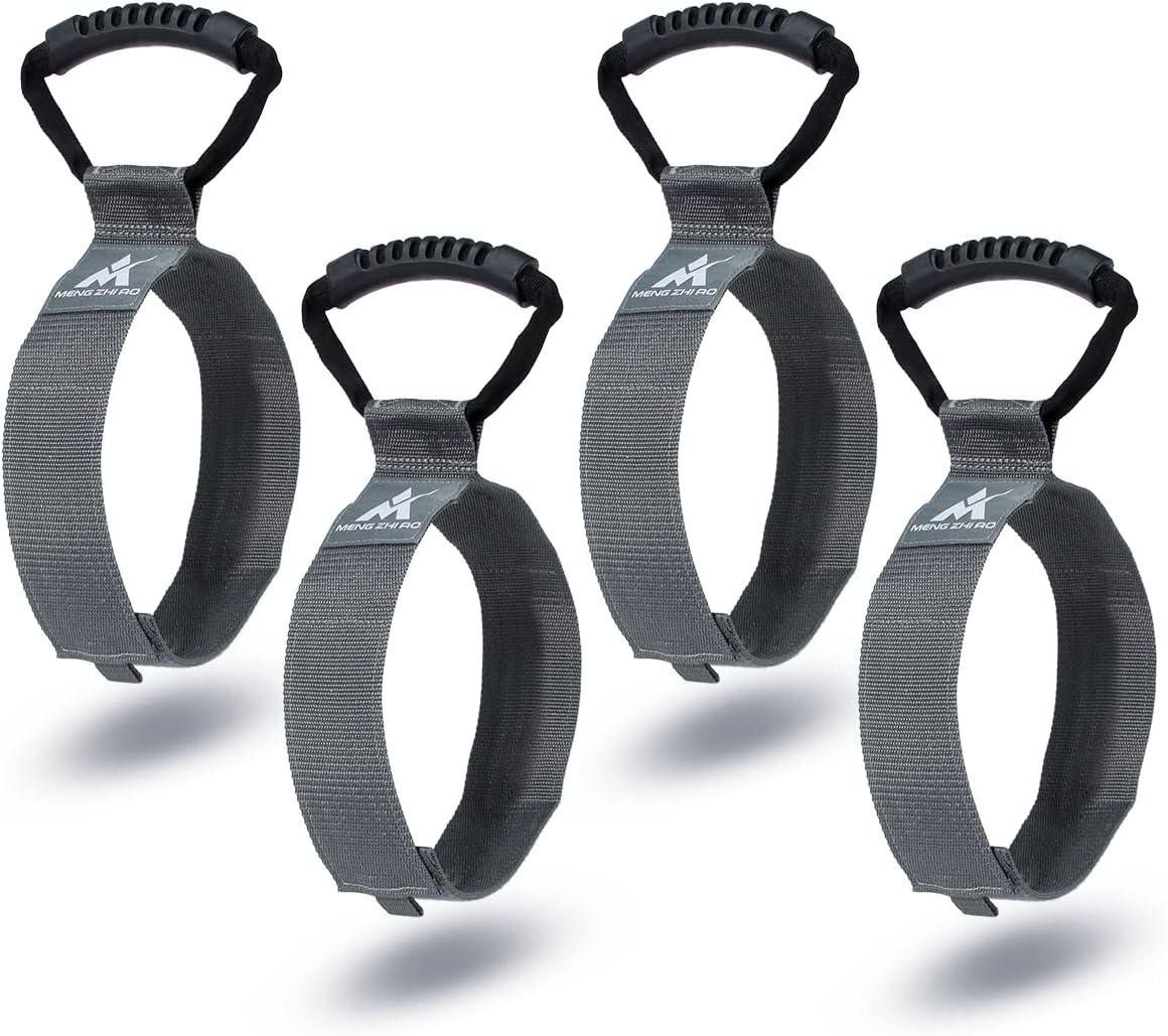 4 Pcs Heavy Duty Pool Vacuum Hose Storage Holder Garden Hose Organizer Hook and Loop Hose Strap Holder with Carrying Handle Perfect for Garden Hose Pool Vacuum Hose Garage Tool etc. (GREY)