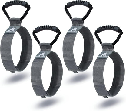 4 Pcs Heavy Duty Pool Vacuum Hose Storage Holder Garden Hose Organizer Hook and Loop Hose Strap Holder with Carrying Handle Perfect for Garden Hose Pool Vacuum Hose Garage Tool etc. (GREY)