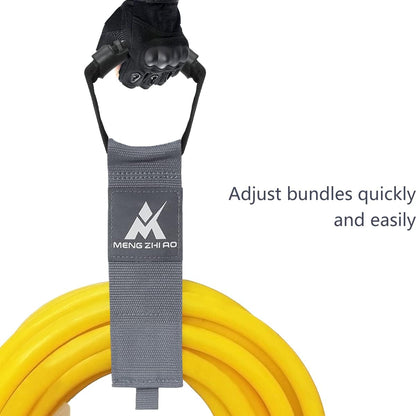 4 Pcs Heavy Duty Pool Vacuum Hose Storage Holder Garden Hose Organizer Hook and Loop Hose Strap Holder with Carrying Handle Perfect for Garden Hose Pool Vacuum Hose Garage Tool etc. (GREY)