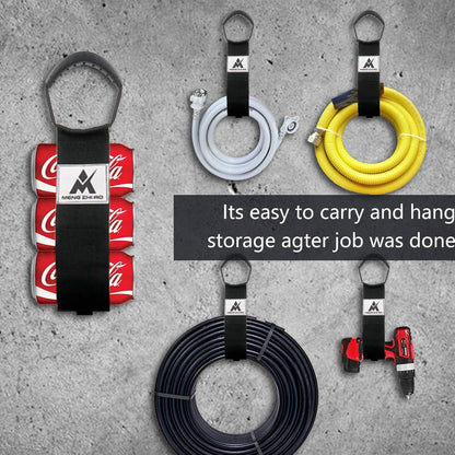 4 Pcs Heavy Duty Pool Vacuum Hose Storage Holder Garden Hose Organizer Hook and Loop Hose Strap Holder with Carrying Handle Perfect for Garden Hose Pool Vacuum Hose Garage Tool etc. (GREY)