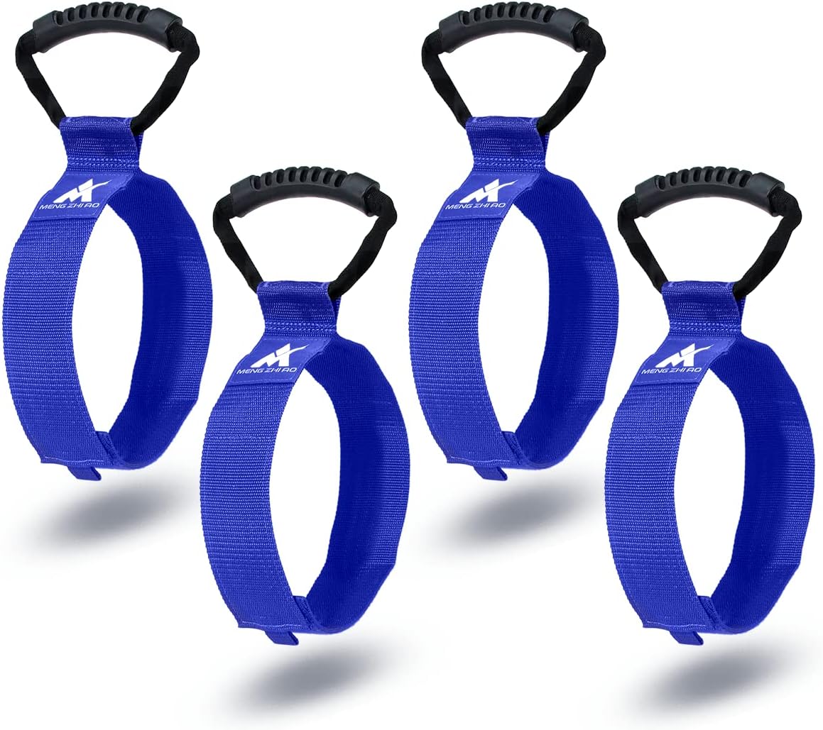 4 Pcs Heavy Duty Pool Vacuum Hose Storage Holder Garden Hose Organizer Hook and Loop Hose Strap Holder with Carrying Handle Perfect for Garden Hose Pool Vacuum Hose Garage Tool etc. (GREY)