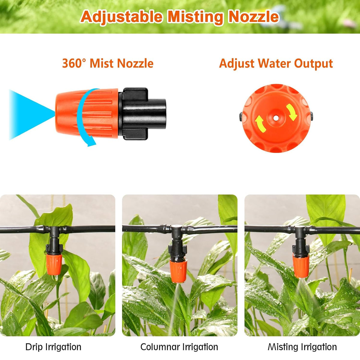 280 Pcs Drip Irrigation Fittings Kit for 1/4" Tubing： 1/4 Inch Drip System Barbed Connectors (Nozzles, Nozzle Tees, Valves, Single Barbs, Couplings, Tees, Elbows, Plugs, Crosses)