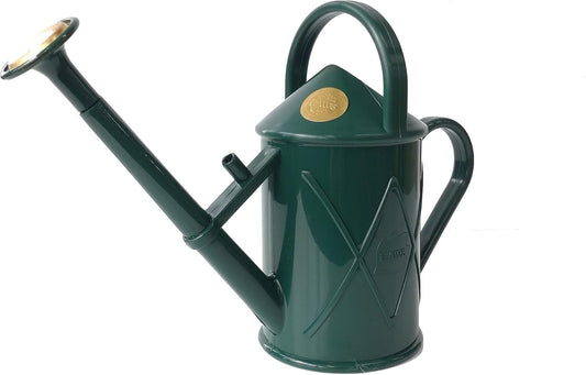 Indoor Plastic Watering Can | The HAWS The Bartley Burbler - Two Pint | Pot Waterer | Fine Spray Rose - Green