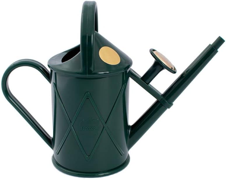 Indoor Plastic Watering Can | The HAWS The Bartley Burbler - Two Pint | Pot Waterer | Fine Spray Rose - Green