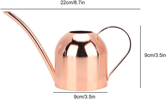 500ml Stainless Steel Watering Can Ergonomic Handle & Leak-Proof Design Long Spout Indoor Plant Pot for Home Garden(Rose Gold)