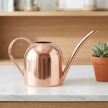 500ml Stainless Steel Watering Can Ergonomic Handle & Leak-Proof Design Long Spout Indoor Plant Pot for Home Garden(Rose Gold)
