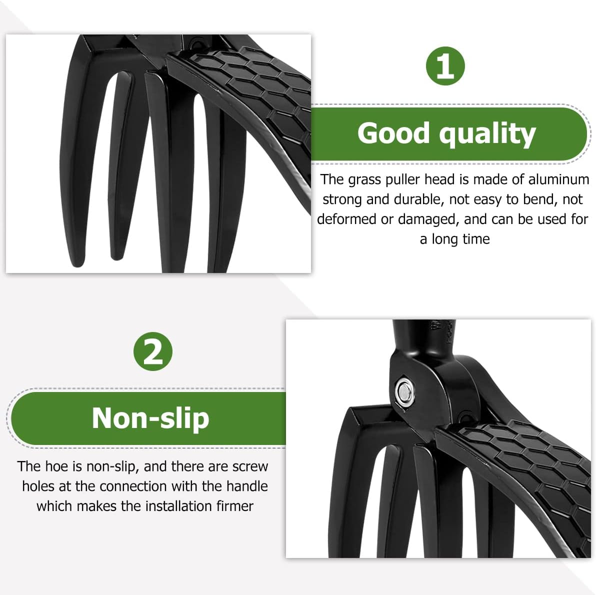 Metal Weed Removal Head Replacement for Garden Stand-up Weed Puller Tool Handheld Weed Picker Tool Without Bending Pulling, Kneeling -No Handle