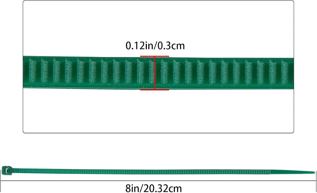 4 inch 3mm Dark Green Nylon Garden Cable Zip Ties Self Locking Cable Ties Twist Ties, Multi-Purpose Cable Tie(100 Pcs)