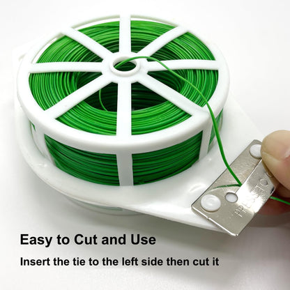 656ft (200m) Twist Ties, Garden Plant Ties with Cutter, Reusable Multifunctional Plant Ties, Fixing Vines Plant Support for Gardening Home Office(Black)