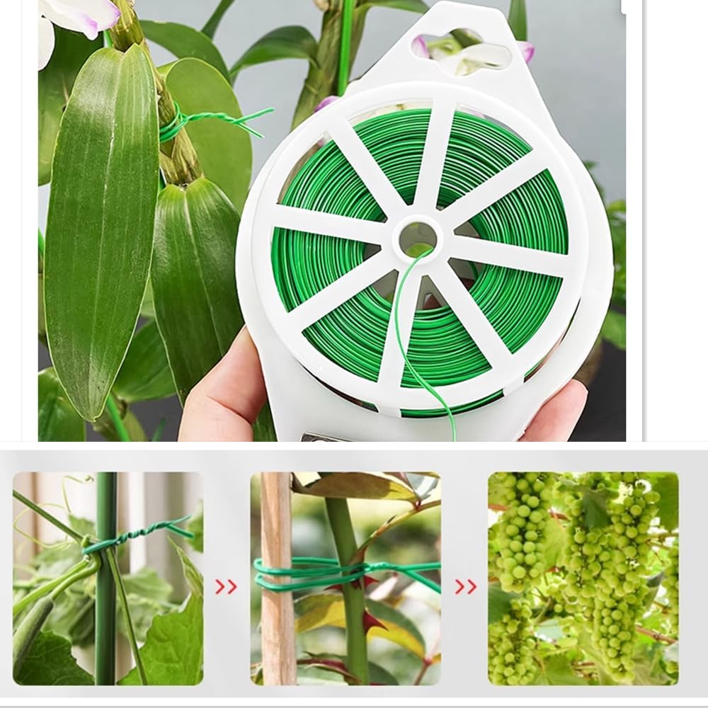 656ft (200m) Twist Ties, Garden Plant Ties with Cutter, Reusable Multifunctional Plant Ties, Fixing Vines Plant Support for Gardening Home Office(Black)