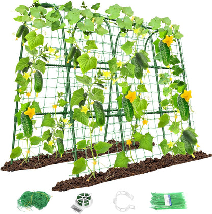 Cucumber Trellis for Raised Bed, U-Shape Garden Trellis for Climbing Plants Outdoor, Metal Arch Trellis for Vegetables, Plant Support for Tomato, Pea, Zucchini (47.2" L×30" W×47.2" H-Medium)