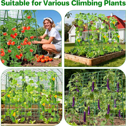 Cucumber Trellis for Raised Bed, U-Shape Garden Trellis for Climbing Plants Outdoor, Metal Arch Trellis for Vegetables, Plant Support for Tomato, Pea, Zucchini (47.2" L×30" W×47.2" H-Medium)