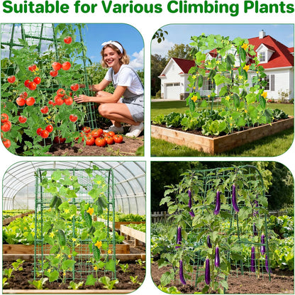 Cucumber Trellis for Raised Bed, U-Shape Garden Trellis for Climbing Plants Outdoor, Metal Arch Trellis for Vegetables, Plant Support for Tomato, Pea, Zucchini (47.2" L×30" W×47.2" H-Medium)