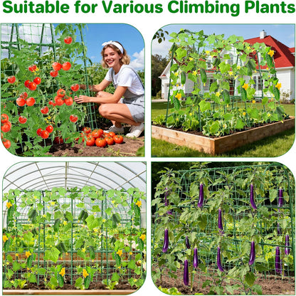 Cucumber Trellis for Raised Bed, U-Shape Garden Trellis for Climbing Plants Outdoor, Metal Arch Trellis for Vegetables, Plant Support for Tomato, Pea, Zucchini (47.2" L×30" W×47.2" H-Medium)