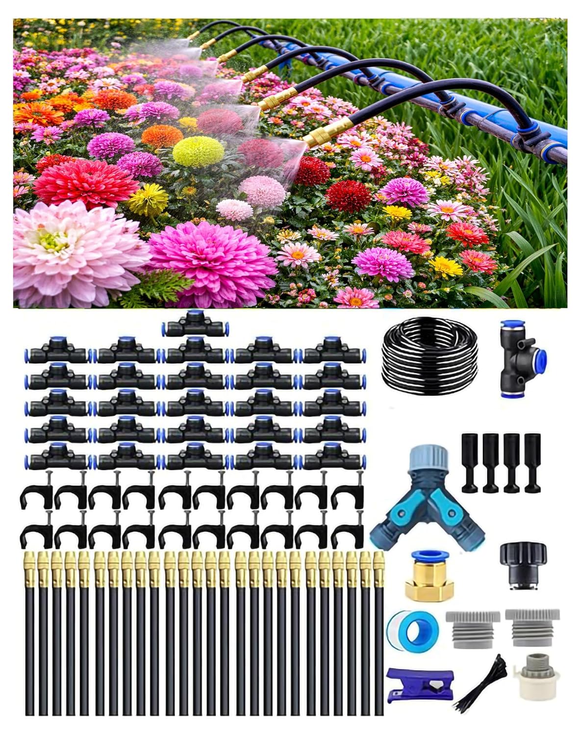360° Adjustable Drip Irrigation System – Garden Watering Sprinkler System