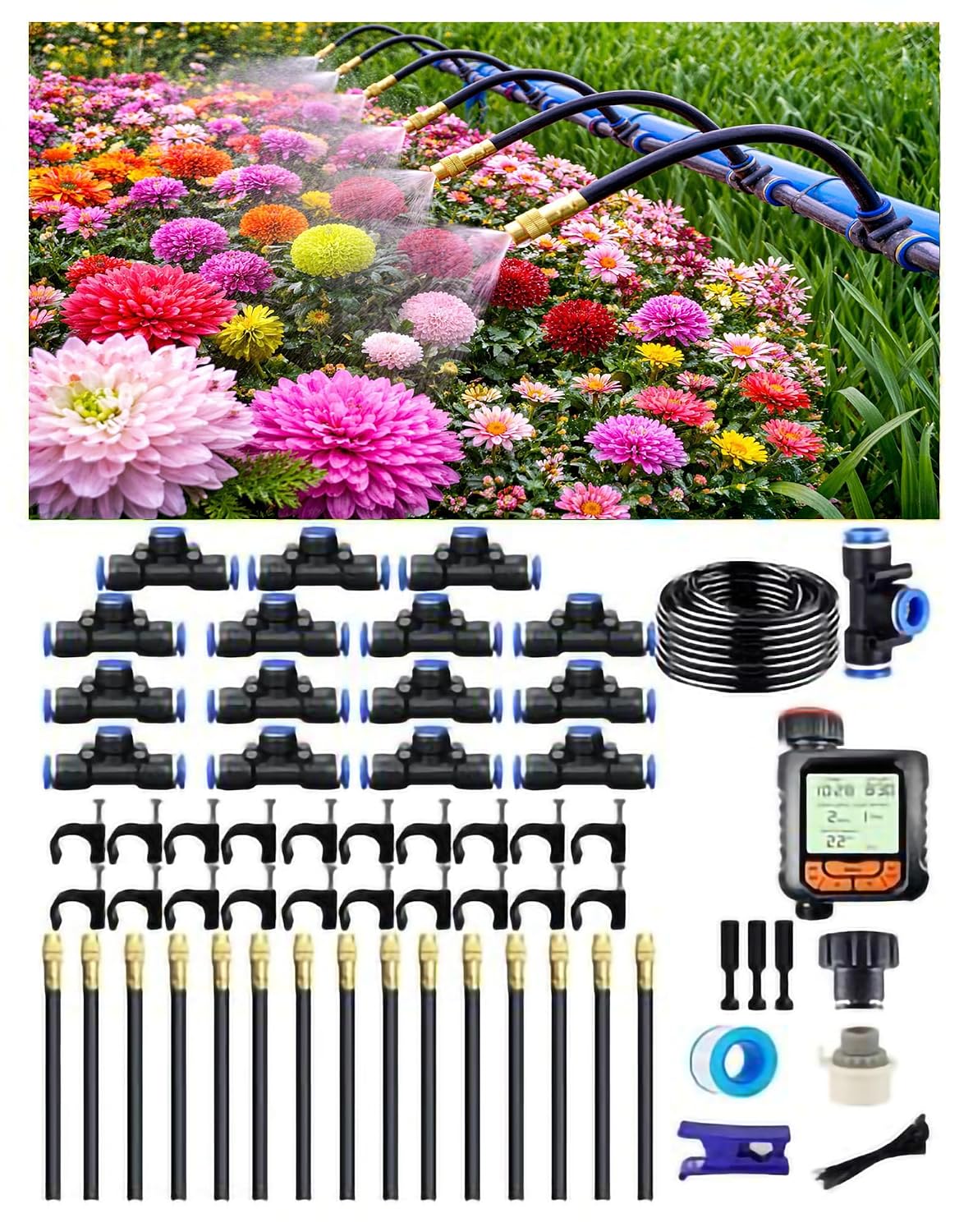 360° Adjustable Drip Irrigation System – Garden Watering Sprinkler System
