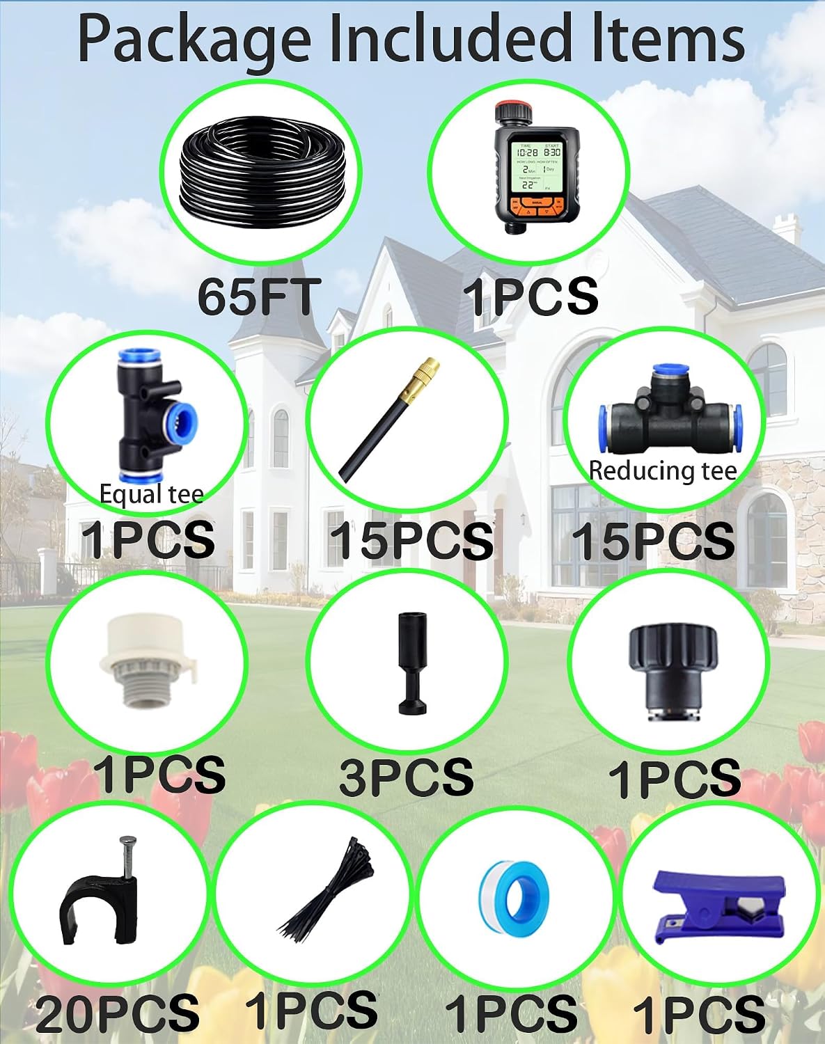 360° Adjustable Drip Irrigation System – Garden Watering Sprinkler System