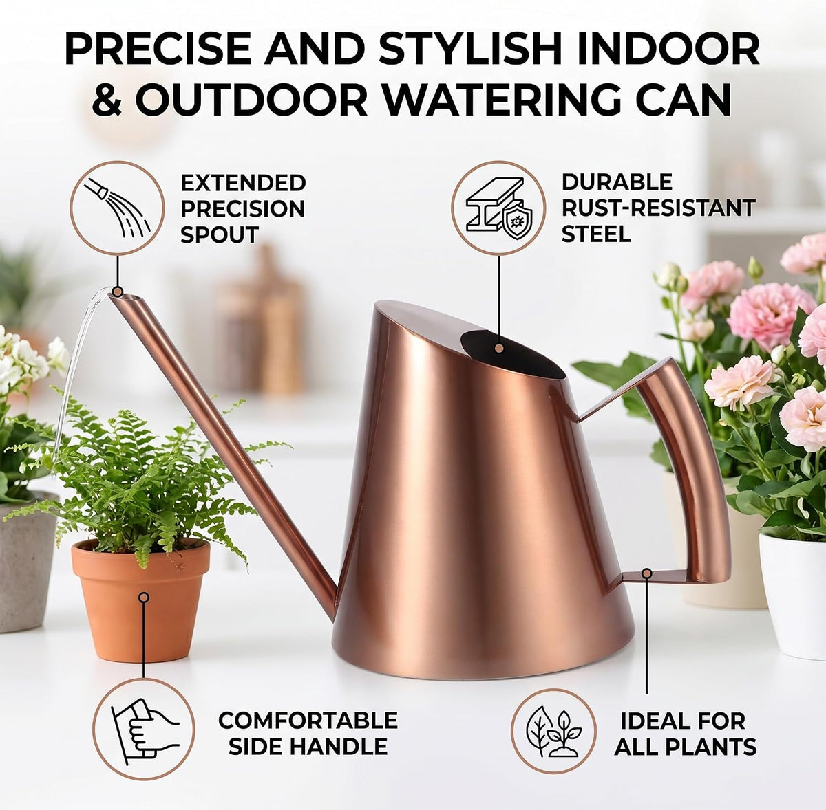 Indoor Plant Watering Can, 900ml Bronze
