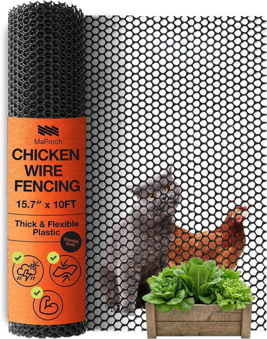Plastic Chicken Wire Fencing, Garden Fence, Animal Barrier Mesh 1pk