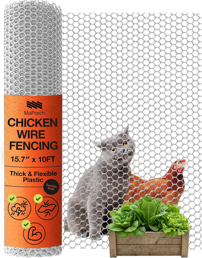 Plastic Chicken Wire Fencing, Garden Fence, Animal Barrier Mesh 1pk