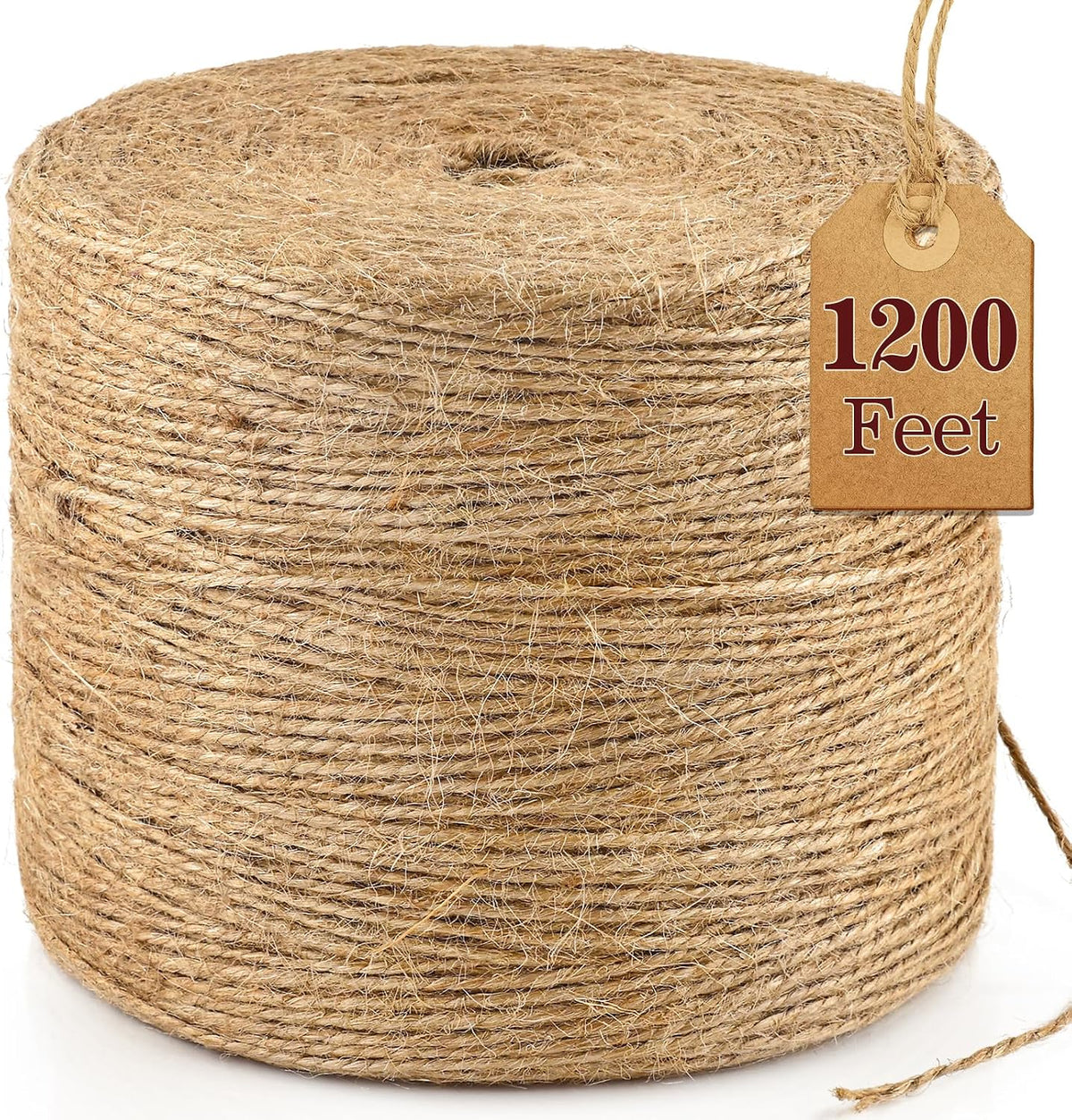 XSEINO 2400 Feet Natural Jute Twine Strong Garden Twine Rope for Arts Crafts Gift Wrapping Gardening Tomato Climbing Plant Tie Floristry Packing Decor