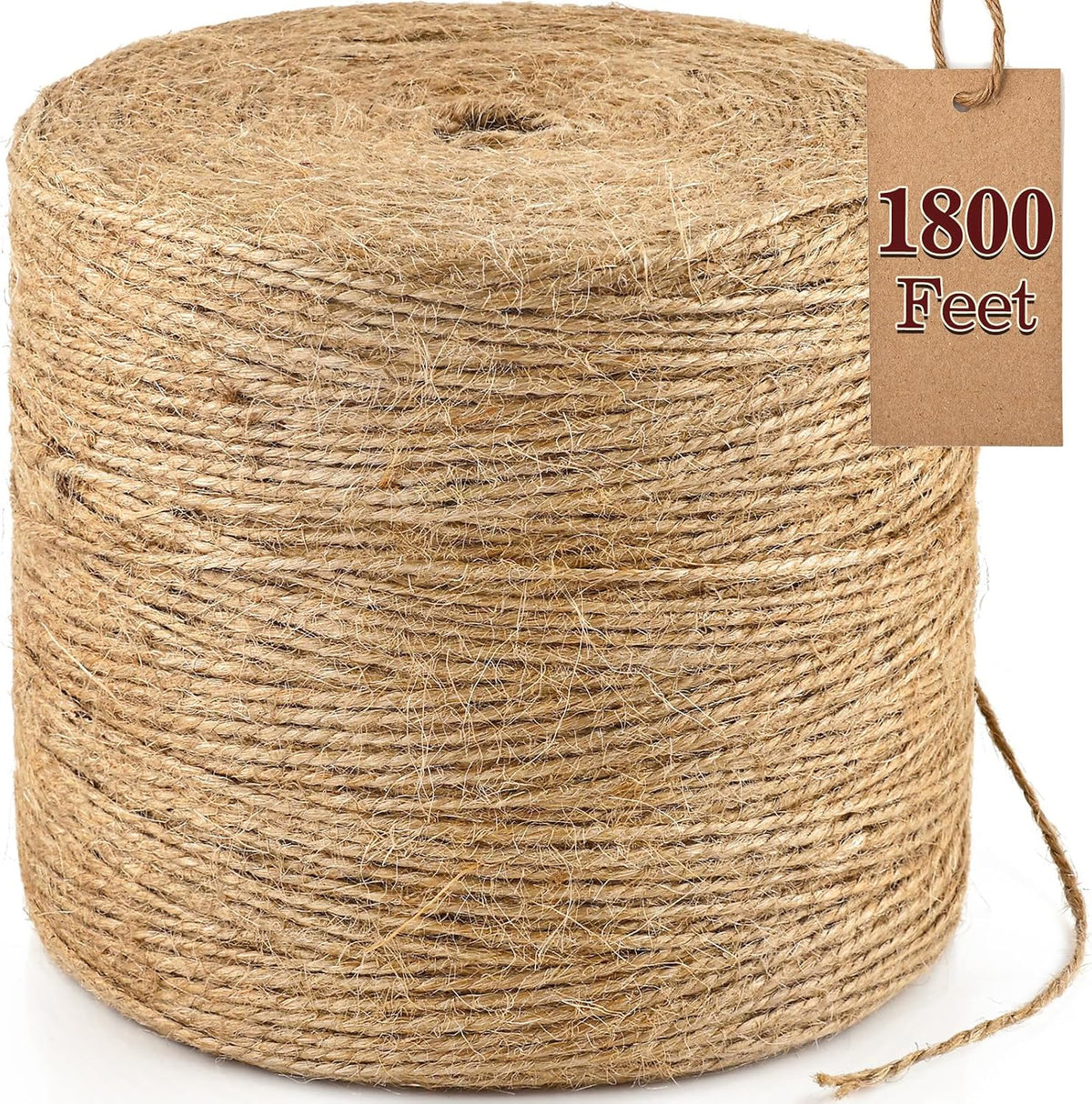 XSEINO 2400 Feet Natural Jute Twine Strong Garden Twine Rope for Arts Crafts Gift Wrapping Gardening Tomato Climbing Plant Tie Floristry Packing Decor