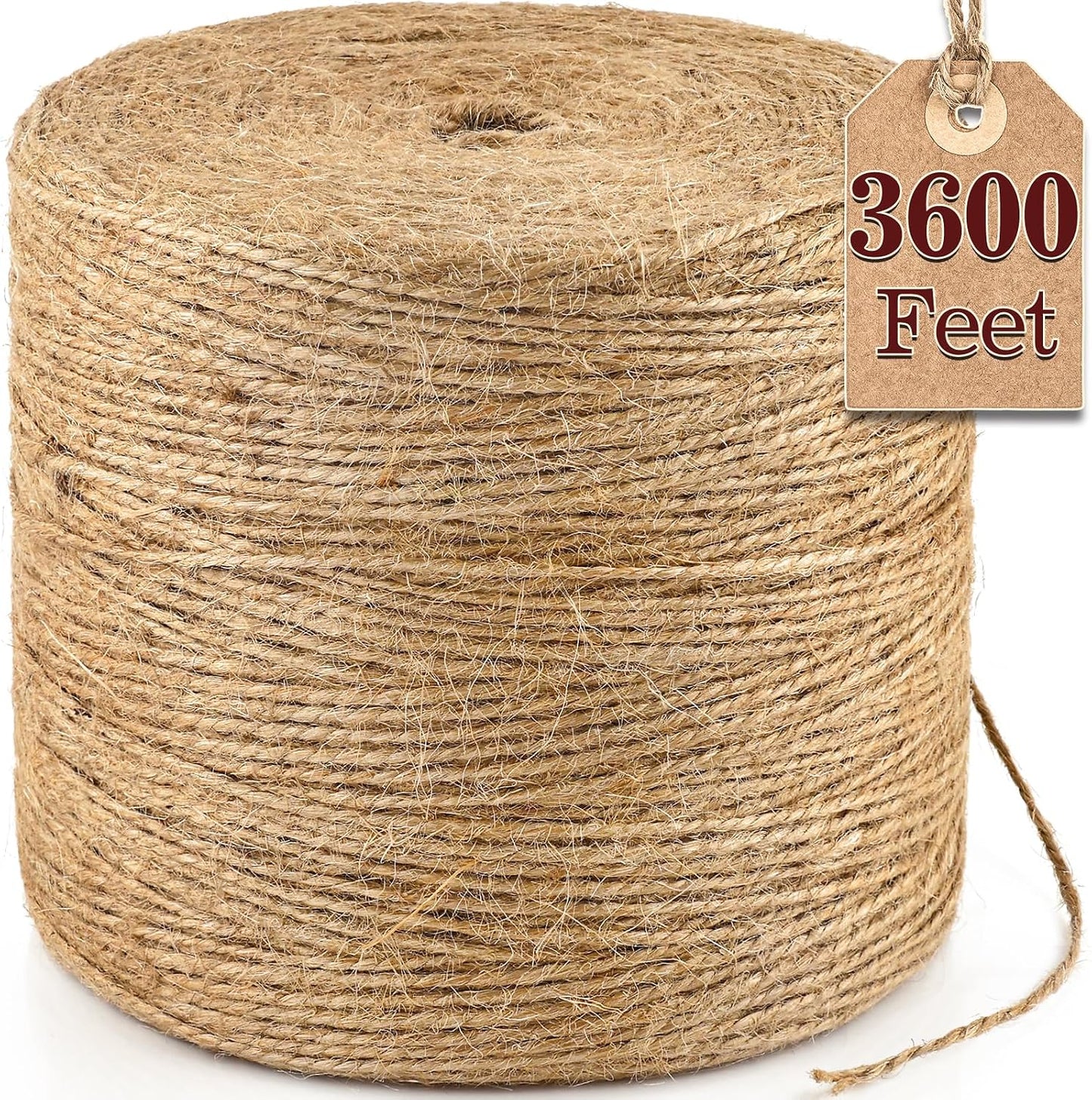 XSEINO 2400 Feet Natural Jute Twine Strong Garden Twine Rope for Arts Crafts Gift Wrapping Gardening Tomato Climbing Plant Tie Floristry Packing Decor