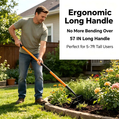 Sharp Garden Hoe – Pre-Sharpened Heavy Duty Weeding Hoe with 57" Fiberglass Handle, 8.3" Wide Blade for Effortless Cutting, Gardening, Farm & Field