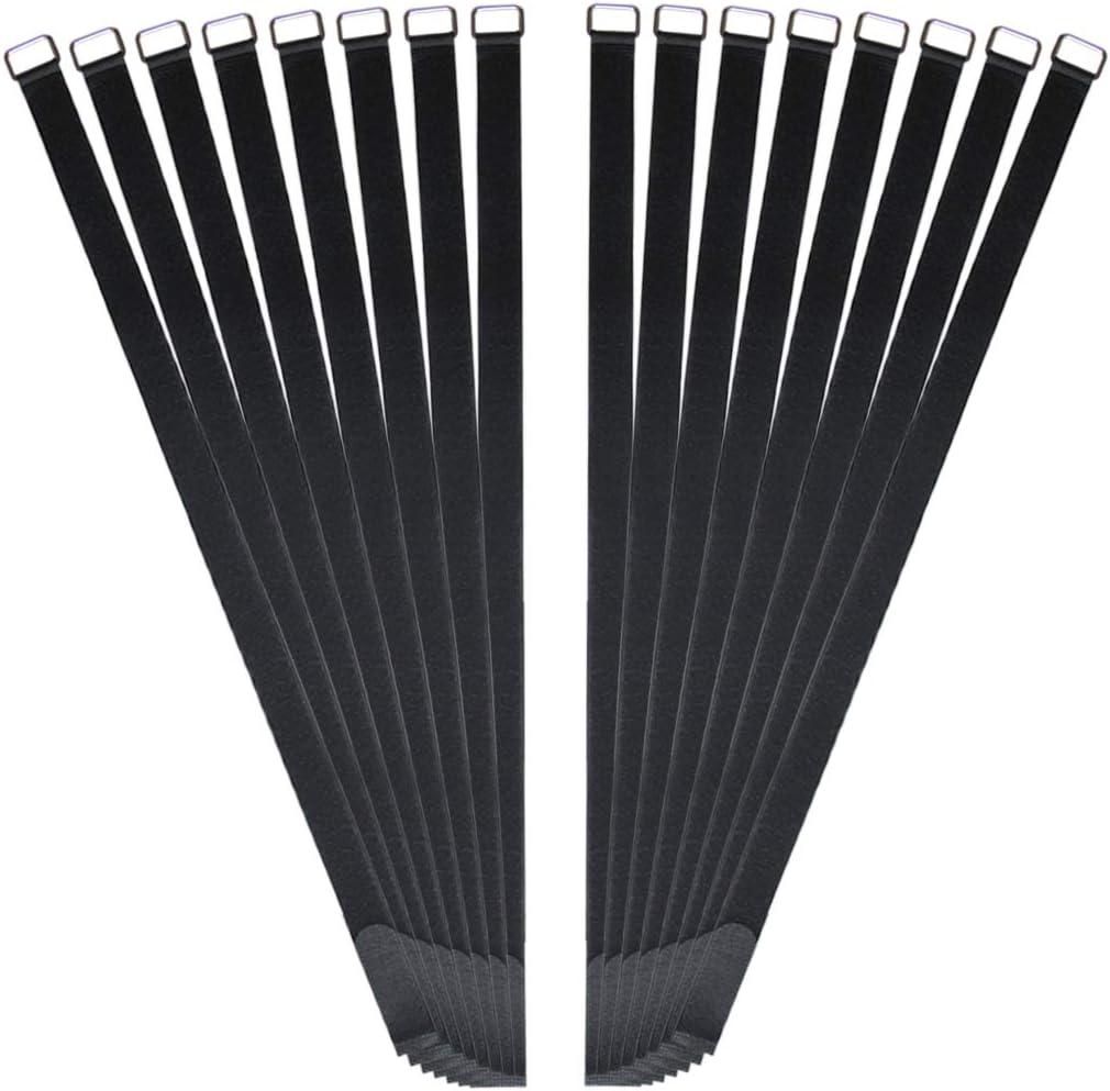 24 inch Hook and Loop Cable Strap - Reusable Fastening Strap - 12 PACK 1 inch Wide Nylon Cable Cinch Wrap