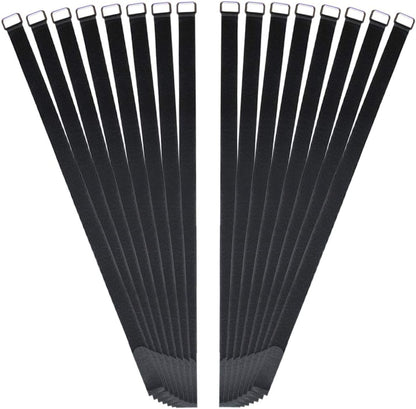 24 inch Hook and Loop Cable Strap - Reusable Fastening Strap - 12 PACK 1 inch Wide Nylon Cable Cinch Wrap