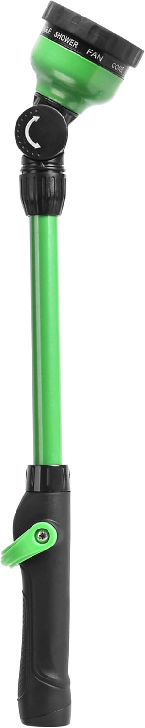 Watering Wand for Garden Hose, Lightweight Metal Turret Wand, Green