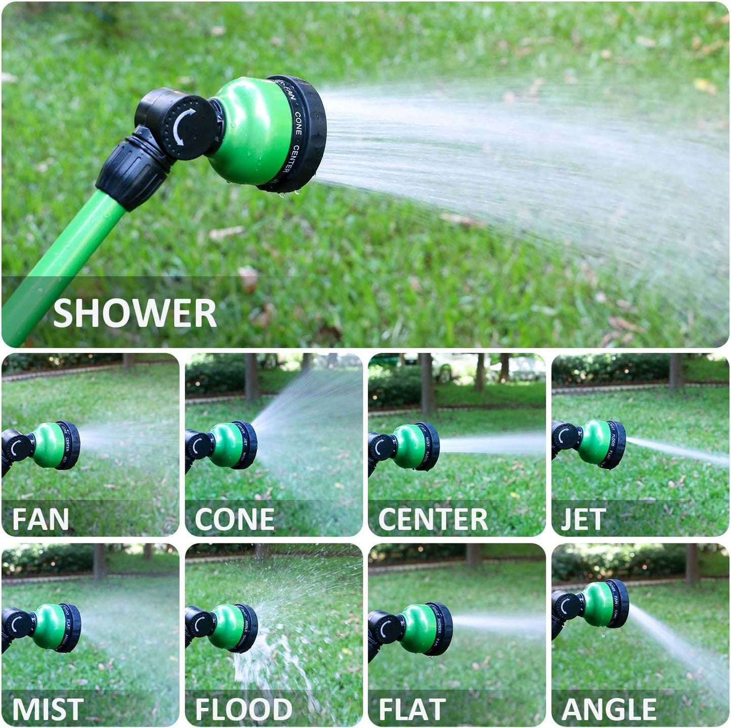 Watering Wand for Garden Hose, Lightweight Metal Turret Wand, Green