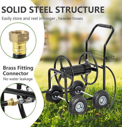 Garden Hose Reel Cart | Holds Upto 300ft of 5/8" Hose | Green