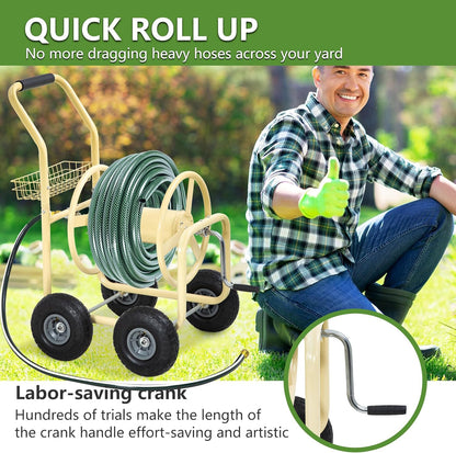 Garden Hose Reel Cart | Holds Upto 300ft of 5/8" Hose | Green