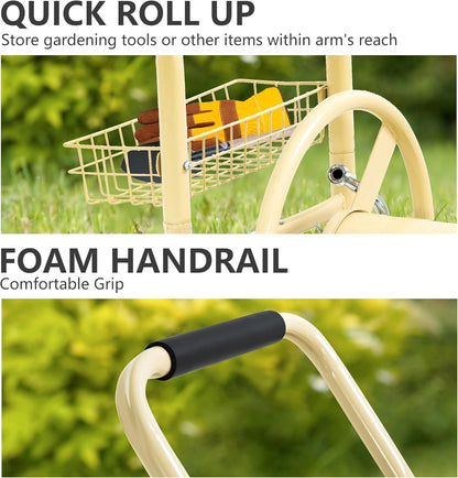 Garden Hose Reel Cart | Holds Upto 300ft of 5/8" Hose | Green