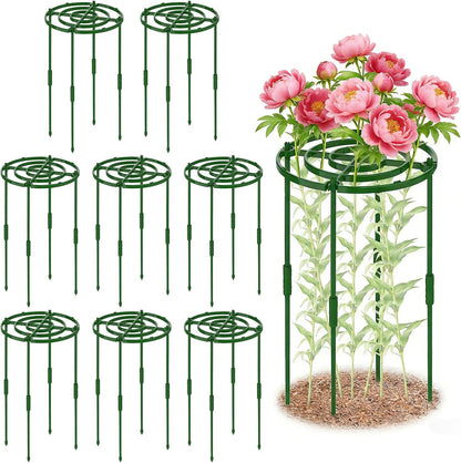 4 Pack Peony Cages and Supports, 11.8" D x 25" H Plastic Plant Supports
