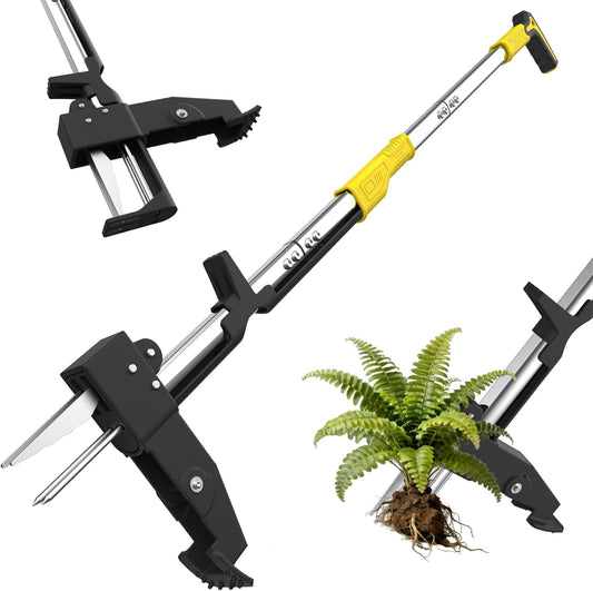 Heavy Duty Stand Up Weed Puller Tool, Weed Removal Tool with 41.3" Long Handle & 4 Claw Steel Head, Garden Hand Weeding Tool-Easily Remove Weeds Without Bending, Pulling, or Kneeling