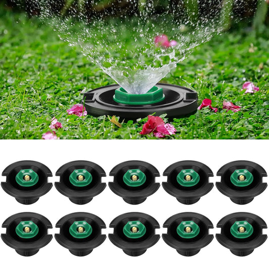 10 Pcs Plastic Flush Head Sprinkler Circle Pop-up Full Sprinklers with Brass Pattern Spray Nozzle 1/2" Female Inlet Thread Compatible with Flush Heads from Other Major Brands 360°