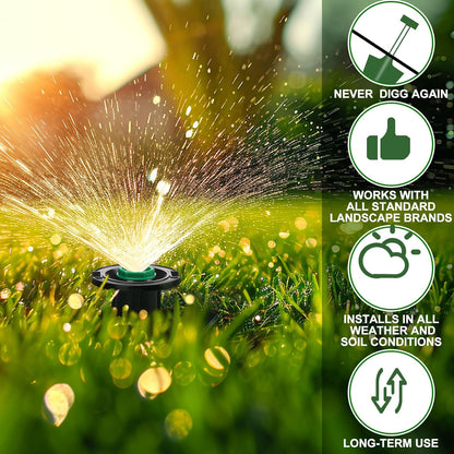 10 Pcs Plastic Flush Head Sprinkler Circle Pop-up Full Sprinklers with Brass Pattern Spray Nozzle 1/2" Female Inlet Thread Compatible with Flush Heads from Other Major Brands 360°