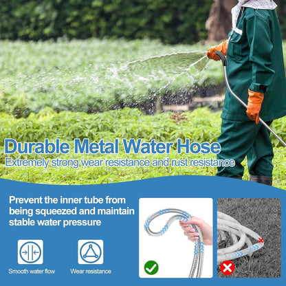 75ft 304 Stainless Steel Metal Garden Hose with Rubber Grip